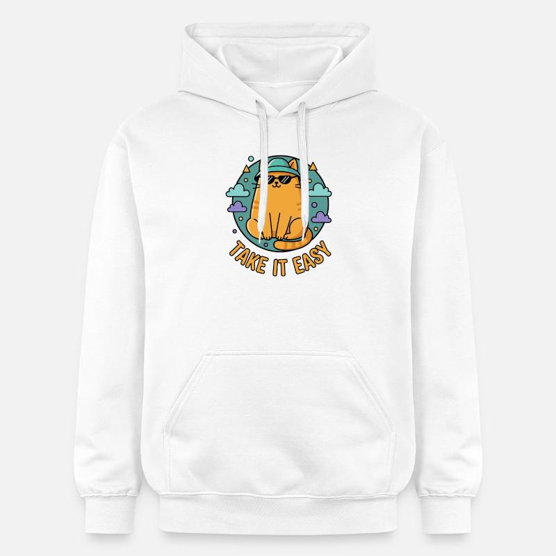 Chillkater avec des lunettes de soleil - Sweat à capuche Softstyle® Gildan Unisexe - blanc