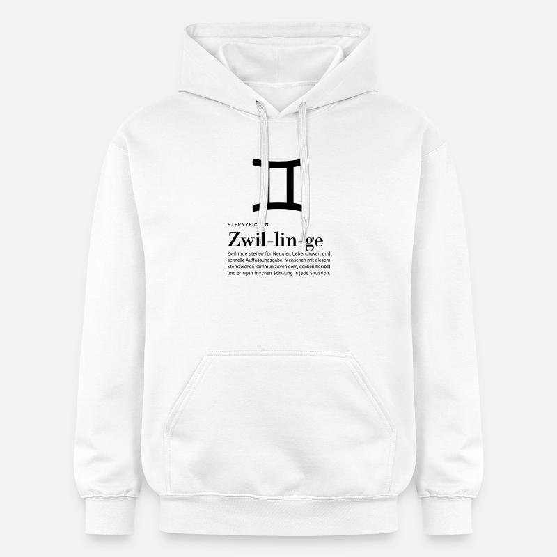 Signe du zodiaque Gémeaux - Sweat à capuche Softstyle® Gildan Unisexe - blanc