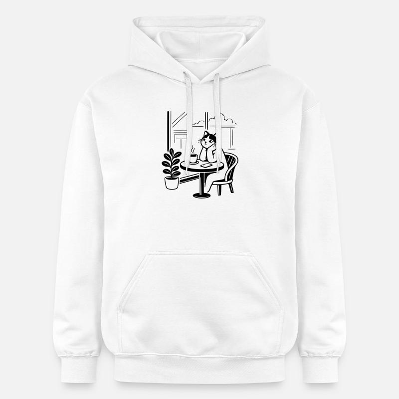 Café des chats attentionné - Sweat à capuche Softstyle® Gildan Unisexe - blanc
