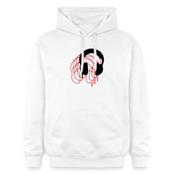 Kopfhörer - Gildan Unisex Softstyle® Midweight Hoodie - Weiß - Vorne - Liana (172cm) & Jaron (178cm)