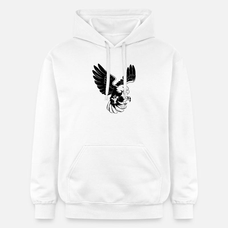 Aigle en attaque – style de tatouage - Sweat à capuche Softstyle® Gildan Unisexe - blanc