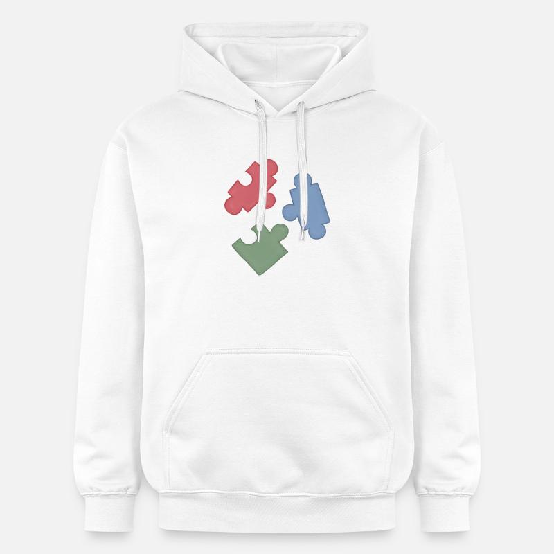 Puzzlefarben Puzzle Dreiergruppe - Gildan Unisex Softstyle® Midweight Hoodie - Weiß