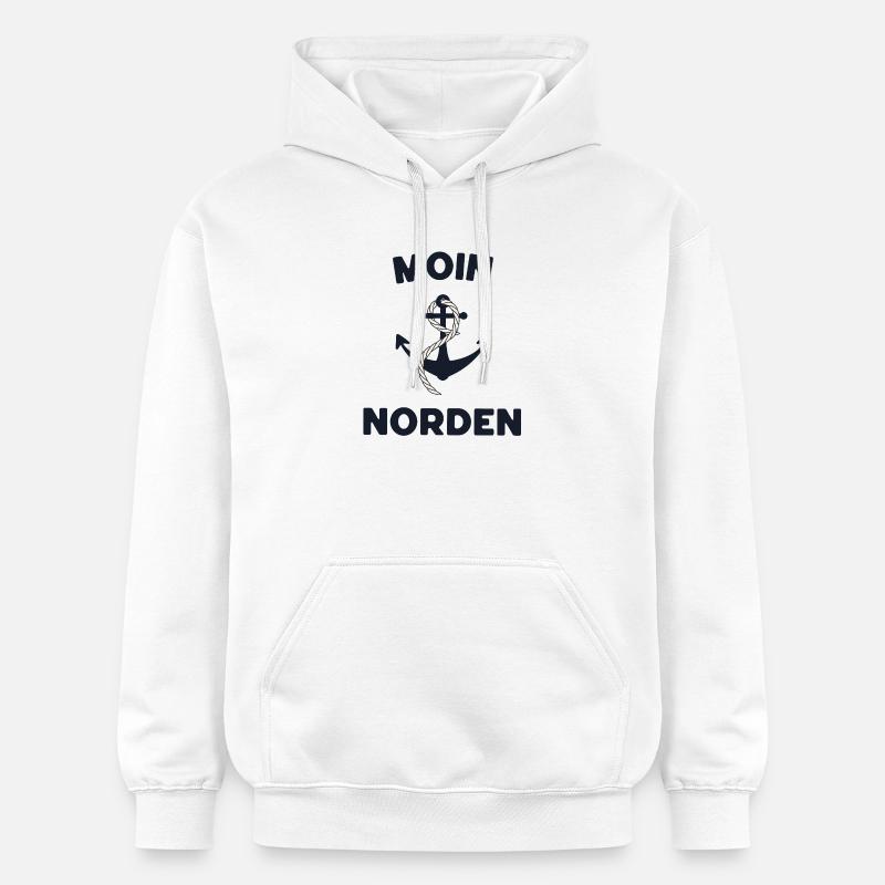 Moin Norden – Conception d’ancres maritimes - Sweat à capuche Softstyle® Gildan Unisexe - blanc
