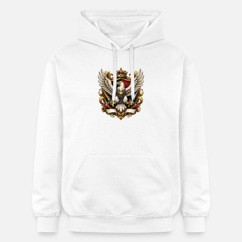 Aigle impérial avec couronne et épées - Sweat à capuche Softstyle® Gildan Unisexe - blanc