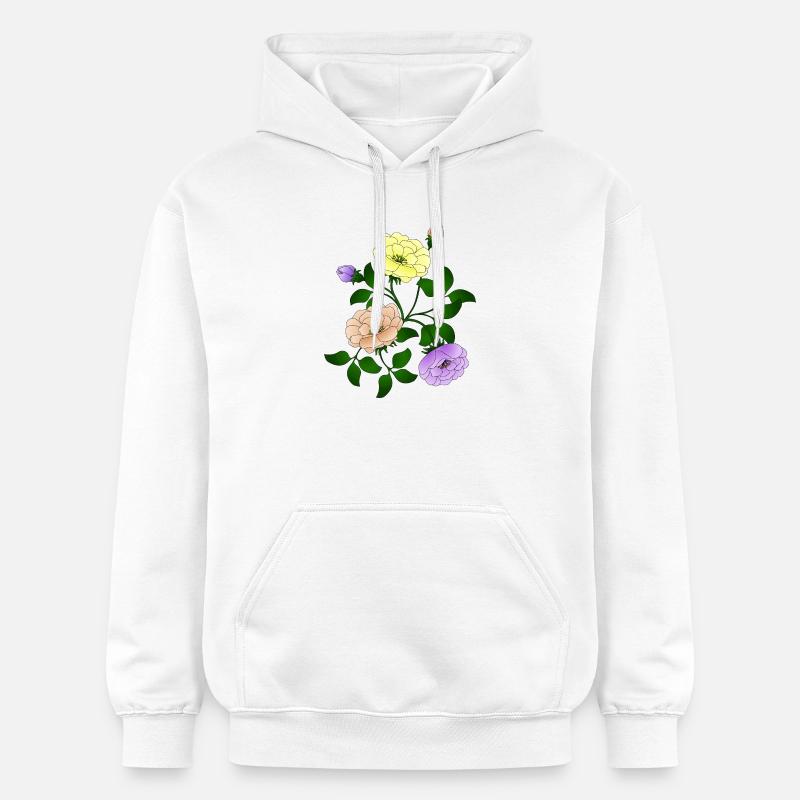 Fleur - Sweat à capuche Softstyle® Gildan Unisexe - blanc