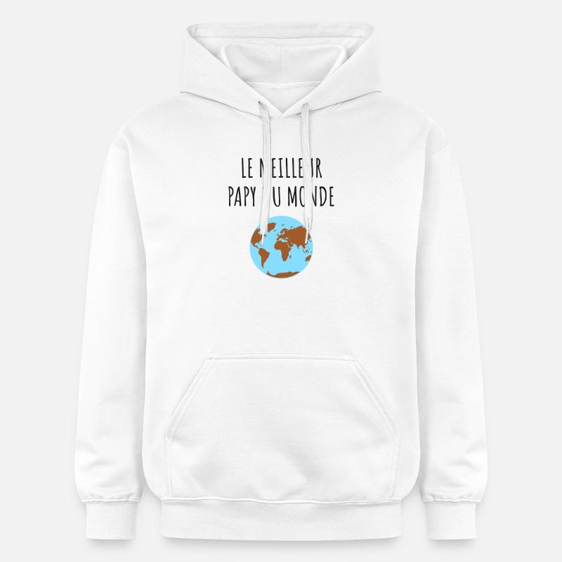 Meilleur Papy Globe - Sweat à capuche Softstyle® Gildan Unisexe - blanc