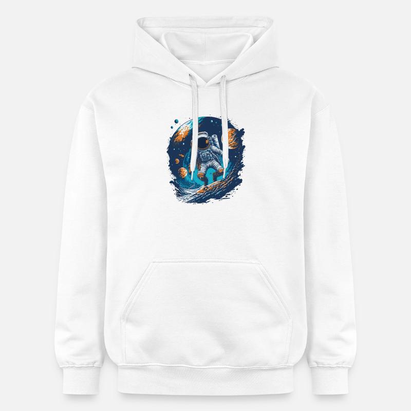 Astronaute dans l’espace - Sweat à capuche Softstyle® Gildan Unisexe - blanc