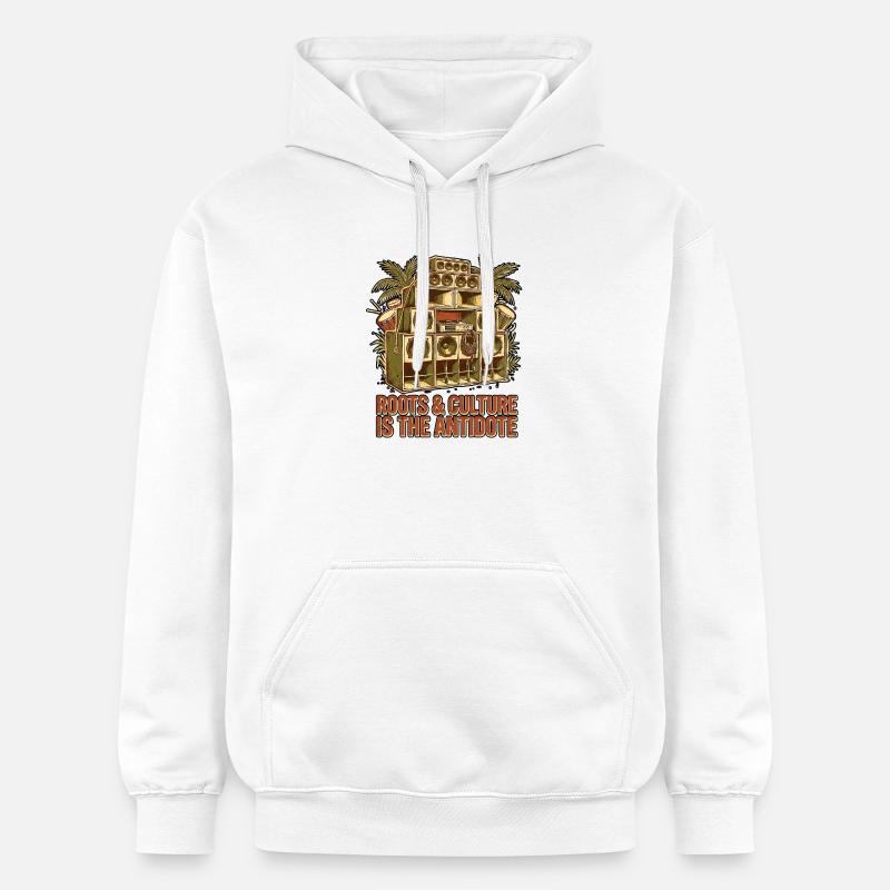 L’antidote, c’est les Racines - Sweat à capuche Softstyle® Gildan Unisexe - blanc