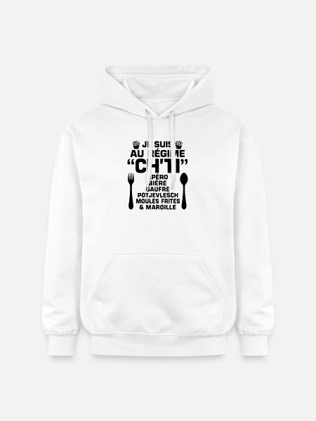 Régime ch'ti - Sweat à capuche Softstyle® Gildan Unisexe - blanc
