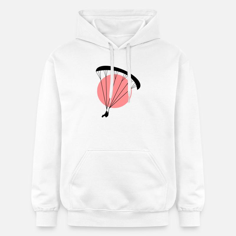 Paraglider Sunset Vector - Sweat à capuche Softstyle® Gildan Unisexe - blanc