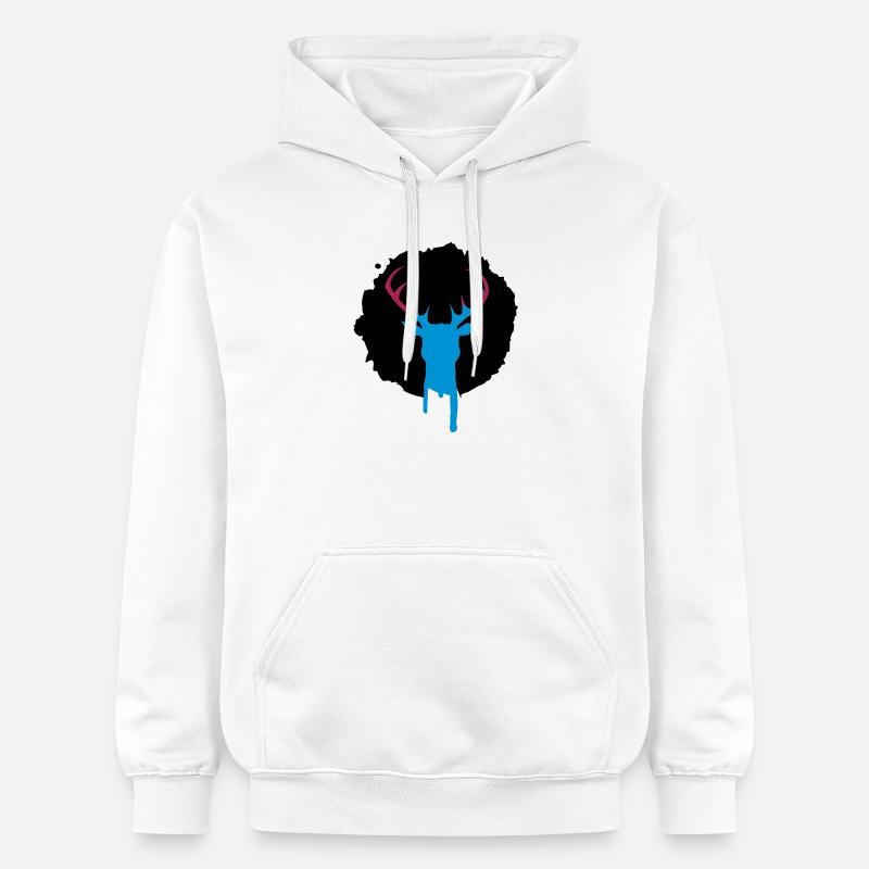 Patch de cerf graffiti - Sweat à capuche Softstyle® Gildan Unisexe - blanc