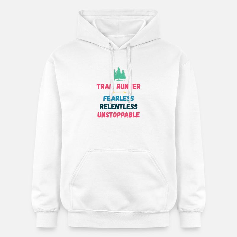 Trail Runner - Intrépide. Implacable. Imparable. - Sweat à capuche Softstyle® Gildan Unisexe - blanc