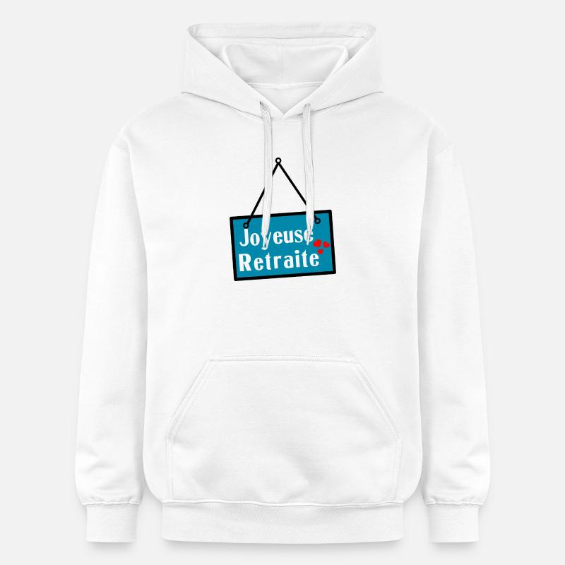 JOYEUSE RETRAITE. RETRAITE - Sweat à capuche Softstyle® Gildan Unisexe - blanc