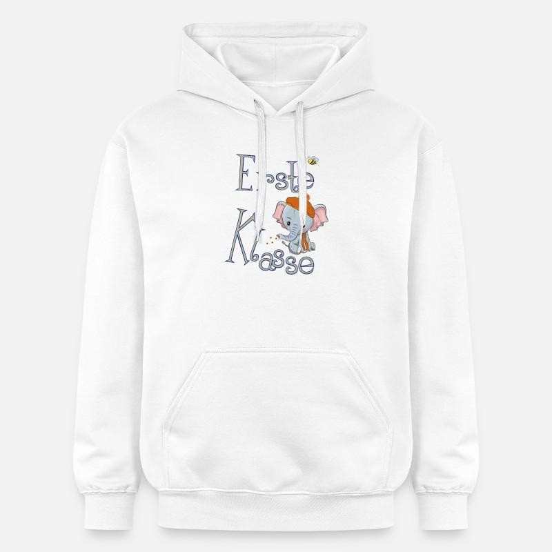 Première classe, éléphant - Sweat à capuche Softstyle® Gildan Unisexe - blanc