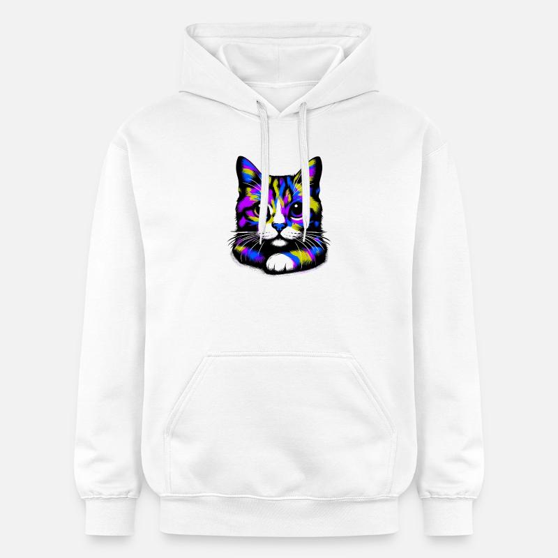 Katze - Gildan Unisex Softstyle® Midweight Hoodie - Weiß