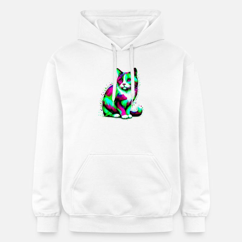Chat - Sweat à capuche Softstyle® Gildan Unisexe - blanc