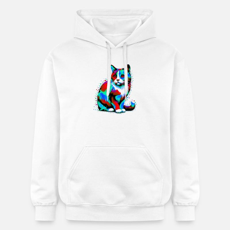 Chat - Sweat à capuche Softstyle® Gildan Unisexe - blanc