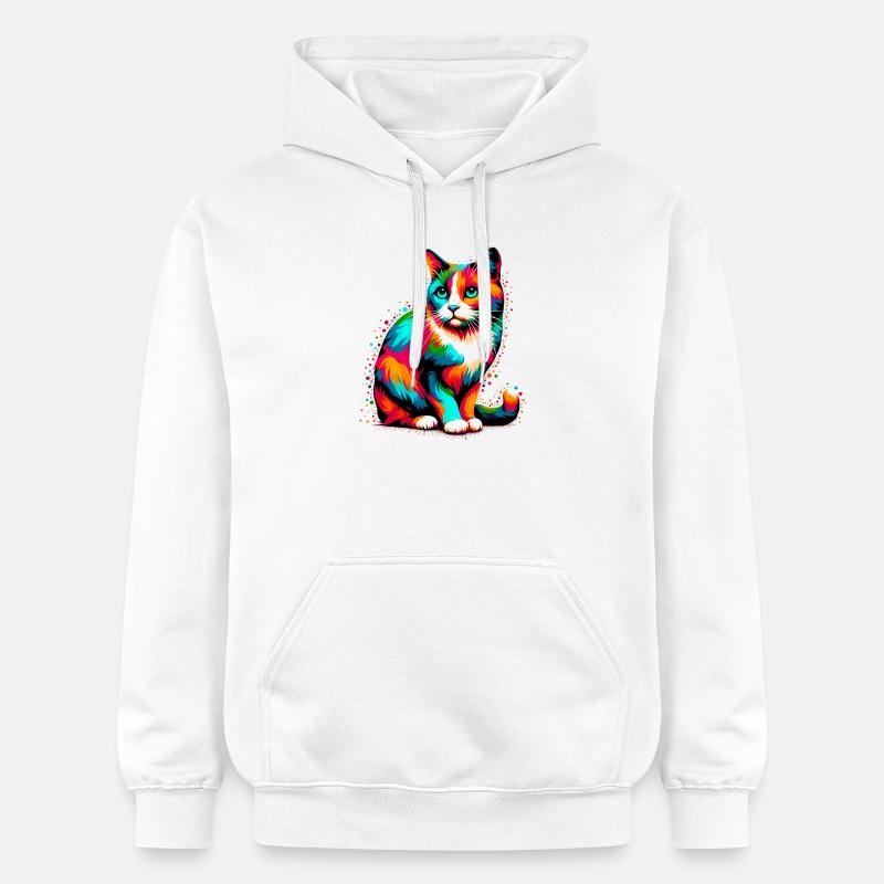 Chat - Sweat à capuche Softstyle® Gildan Unisexe - blanc