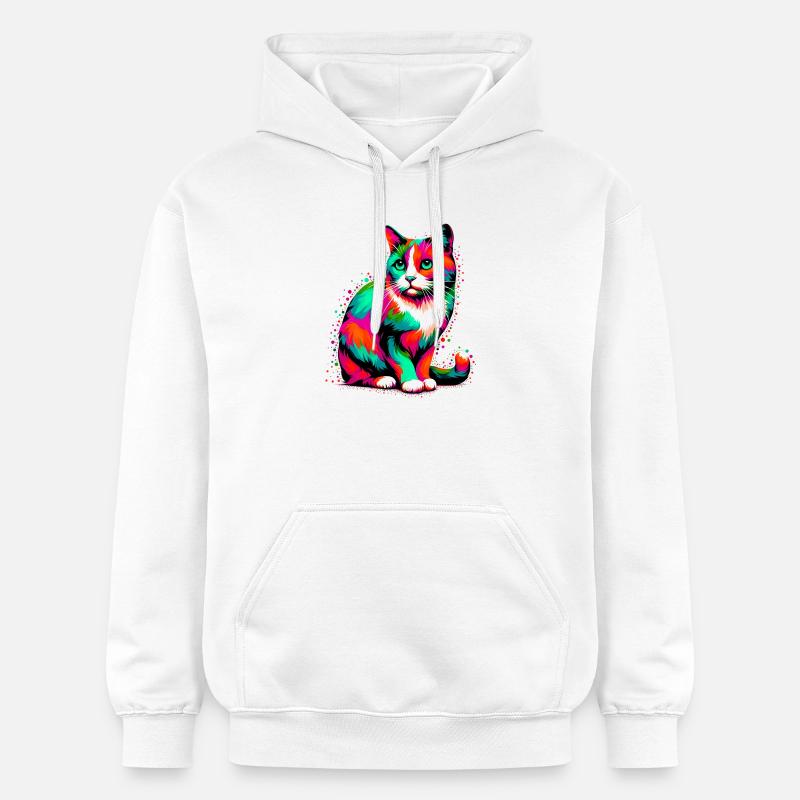Chat - Sweat à capuche Softstyle® Gildan Unisexe - blanc