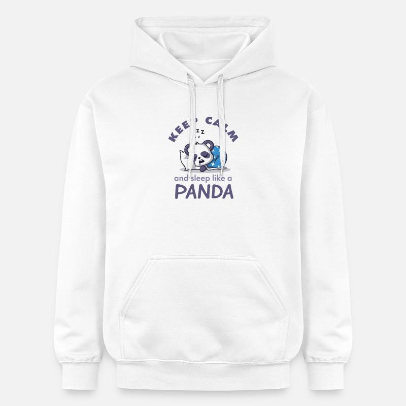 Keep Calm Chemise de nuit panda - Sweat à capuche Softstyle® Gildan Unisexe - blanc