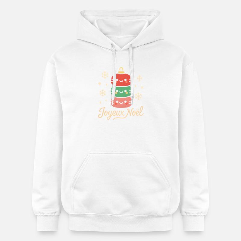 Macarons de Noël Empilés Mignons - Sweat à capuche Softstyle® Gildan Unisexe - blanc