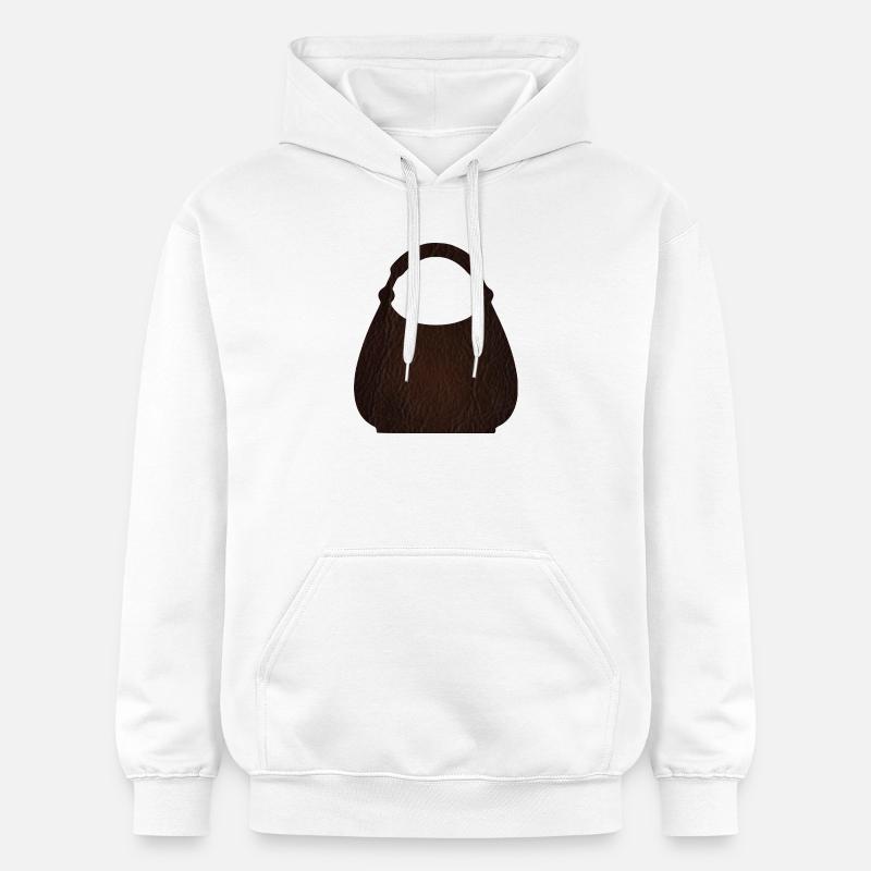 Texture du sac en cuir marron - Sweat à capuche Softstyle® Gildan Unisexe - blanc