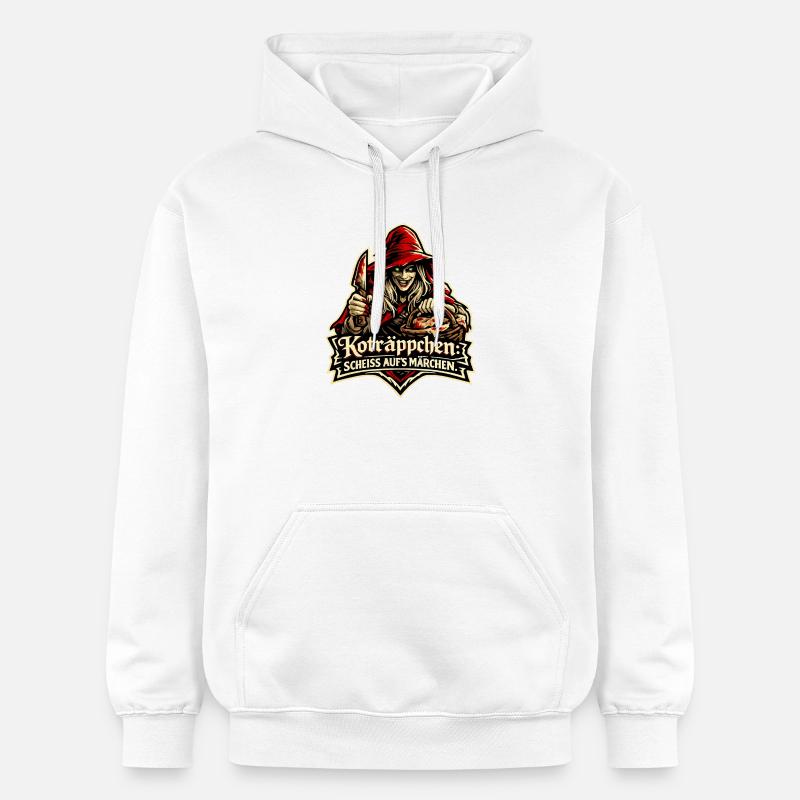 Rotkäppchen (Koträppchen) Parodie: Scheiß Märchen - Gildan Unisex Softstyle® Midweight Hoodie - Weiß