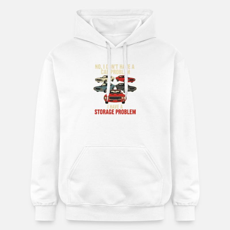 Storage Problem Car Meme Tee - Gildan Unisex Softstyle® Midweight Hoodie - Weiß