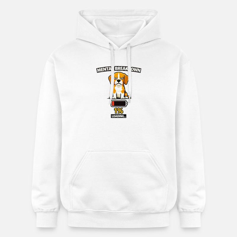 Effondrement mental du Beagle Loading - Sweat à capuche Softstyle® Gildan Unisexe - blanc