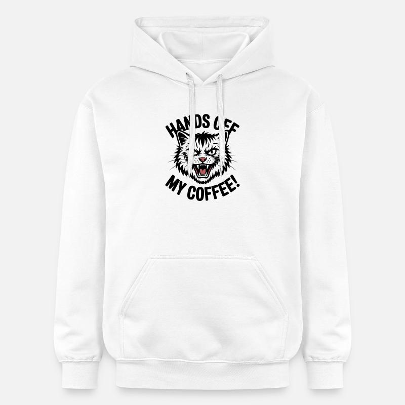 Grumpy Kaffeekatze - Gildan Unisex Softstyle® Midweight Hoodie - Weiß