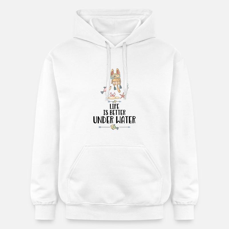 plongeur - Sweat à capuche Softstyle® Gildan Unisexe - blanc