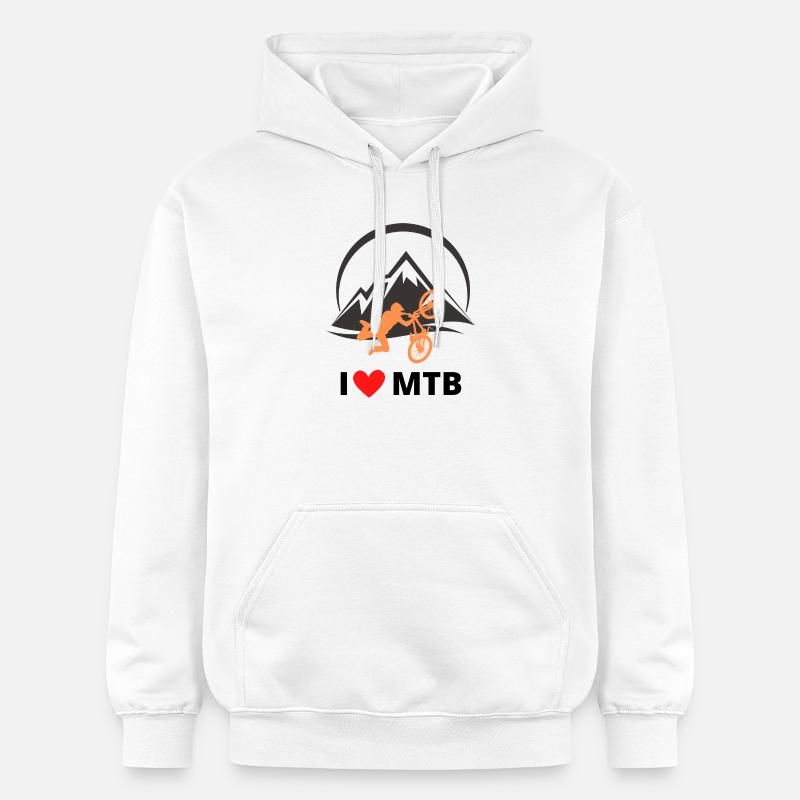 J’ADORE LE VTT / VTT - Sweat à capuche Softstyle® Gildan Unisexe - blanc