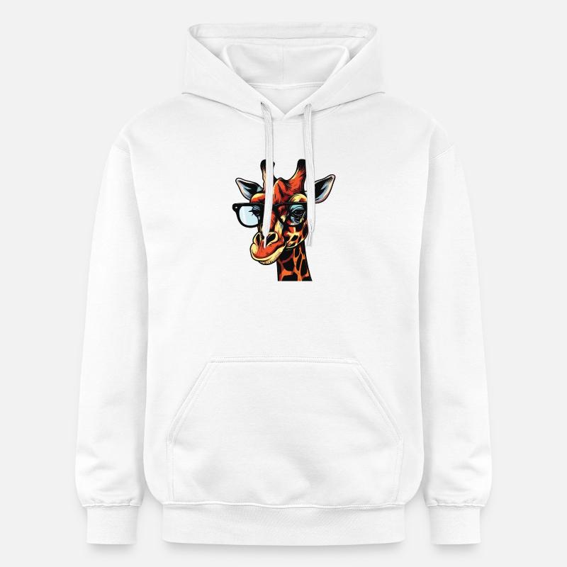 Dessin animé Bande dessinée Girafe Design - Sweat à capuche Softstyle® Gildan Unisexe - blanc