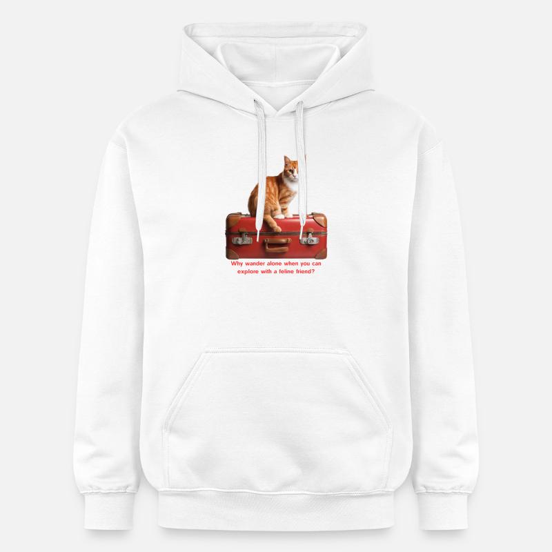 Chat de voyage #1 - Sweat à capuche Softstyle® Gildan Unisexe - blanc