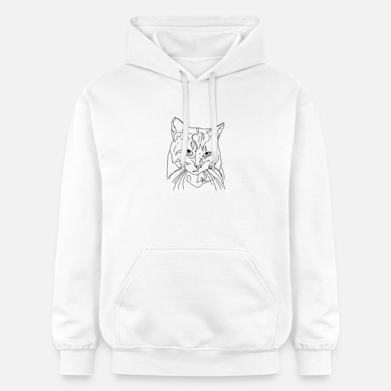 Chat - Sweat à capuche Softstyle® Gildan Unisexe - blanc