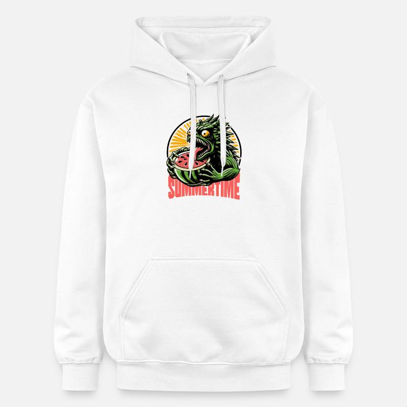 Summertime Summer Vibes Plage Melon Monstre - Sweat à capuche Softstyle® Gildan Unisexe - blanc