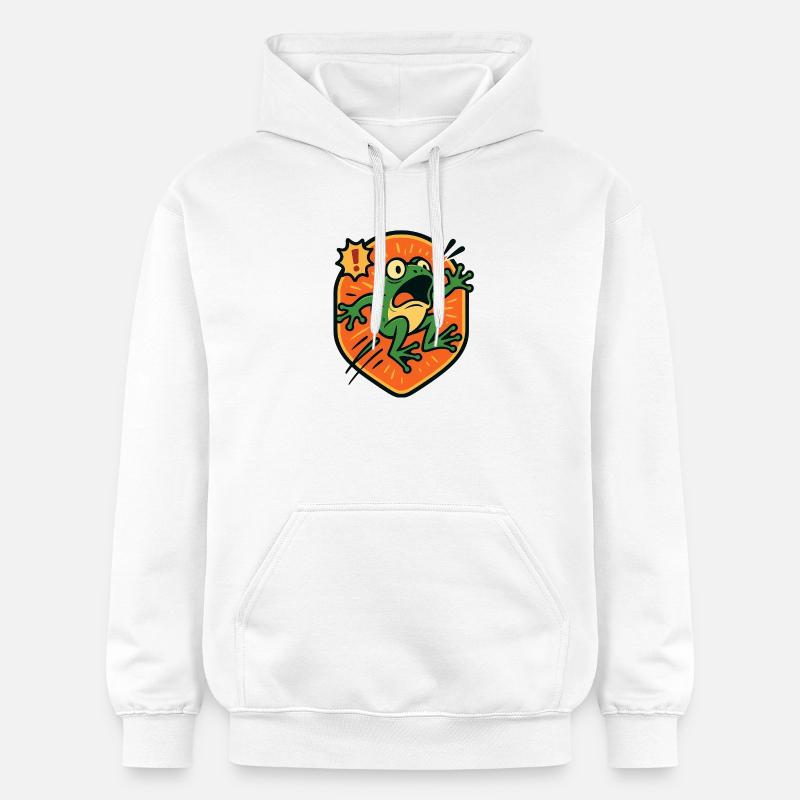 Badge Panic Frog - Sweat à capuche Softstyle® Gildan Unisexe - blanc