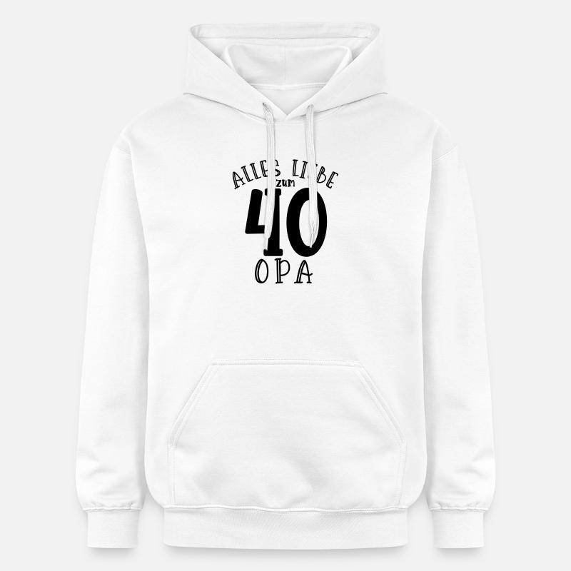 Joyeux 40e anniversaire Papi - Sweat à capuche Softstyle® Gildan Unisexe - blanc
