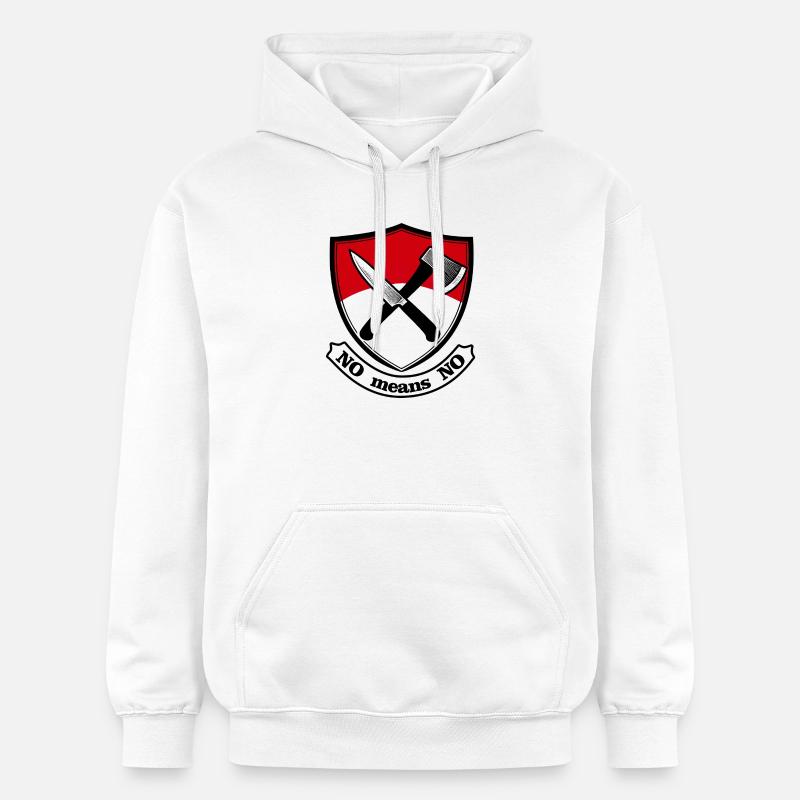 Bouclier avec hache et couteau - Sweat à capuche Softstyle® Gildan Unisexe - blanc