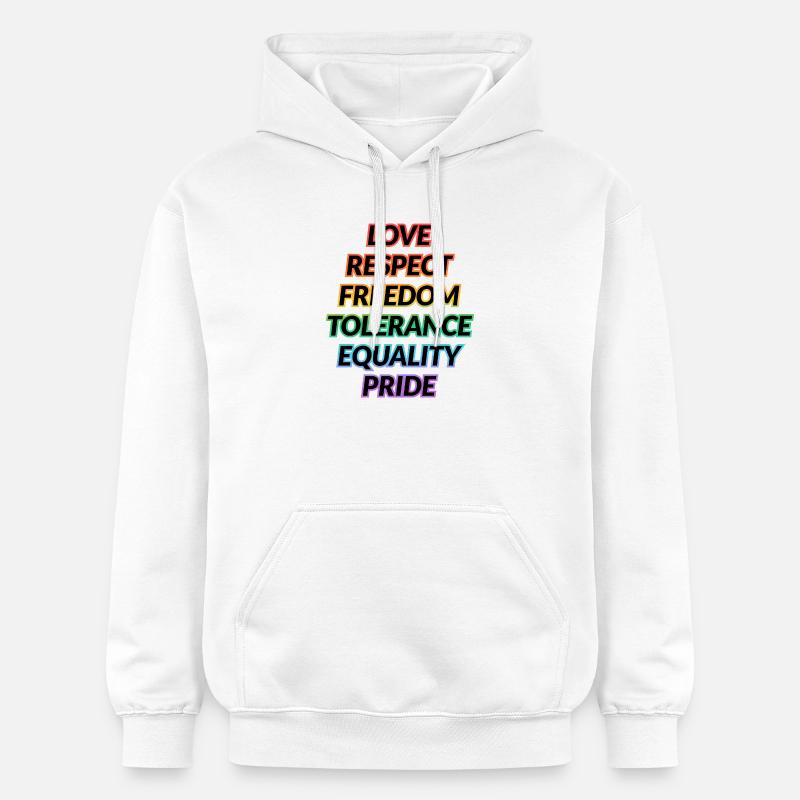 T-shirt Pride Rainbow Values - Sweat à capuche Softstyle® Gildan Unisexe - blanc