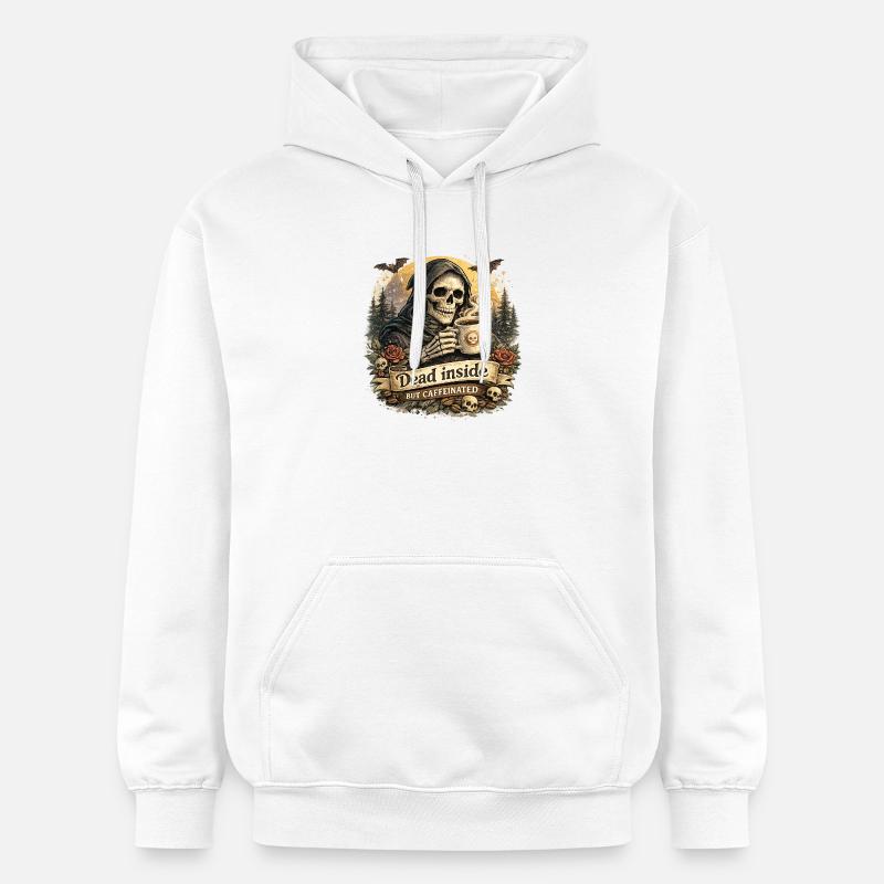 Mort et Café Caffeiné - Sweat à capuche Softstyle® Gildan Unisexe - blanc