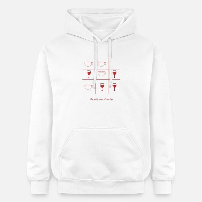 Kaffee oder Wein englisch - Gildan Unisex Softstyle® Midweight Hoodie - Weiß