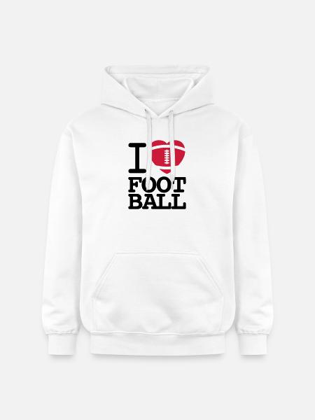 I love football - Gildan Softstyle® Midweight unisex-hoodie - hvid