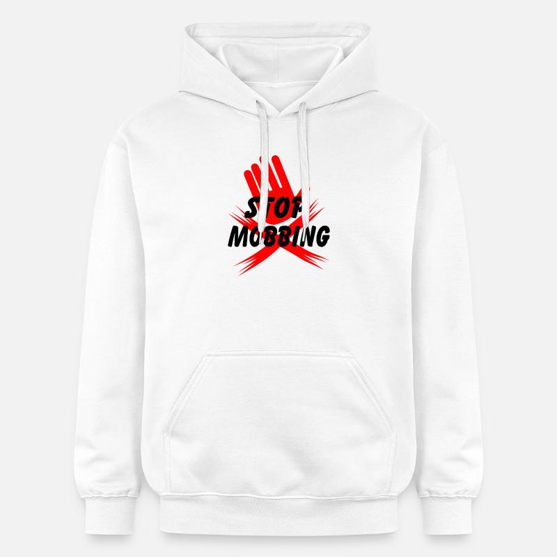 Arrêtez de harceler la main - Sweat à capuche Softstyle® Gildan Unisexe - blanc