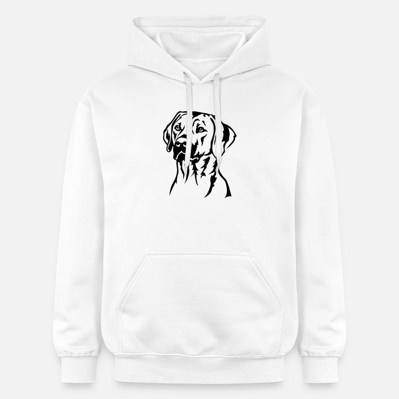 Rhodesian Ridgeback Head - Sweat à capuche Softstyle® Gildan Unisexe - blanc