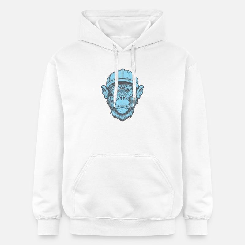 Singe Funky - Sweat à capuche Softstyle® Gildan Unisexe - blanc