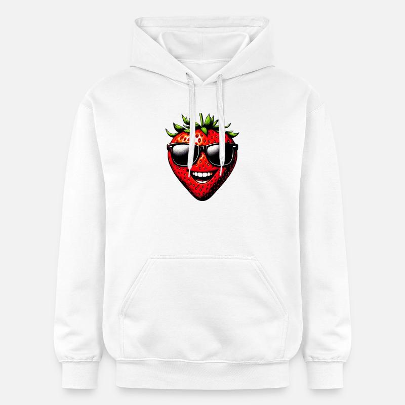 Fraise avec lunettes de soleil - Sweat à capuche Softstyle® Gildan Unisexe - blanc
