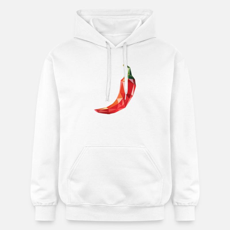 Piment - Cool Low Poly Logo Végétal - Sweat à capuche Softstyle® Gildan Unisexe - blanc