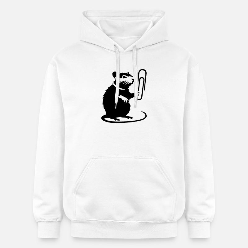 Le rat comme étalon de bureau - Sweat à capuche Softstyle® Gildan Unisexe - blanc