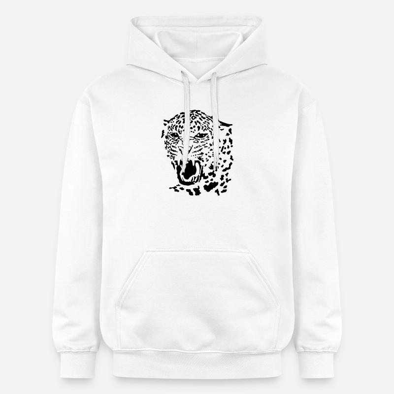 Léopard - Sweat à capuche Softstyle® Gildan Unisexe - blanc